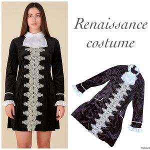 Renaissance / pirate midi dress costume elaborate English style dress velvet med
